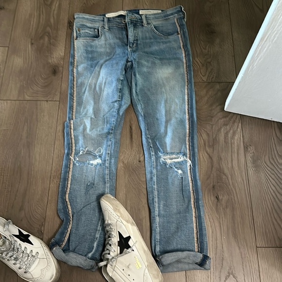Pulcro and the letter press slim boyfriend with side panel distressed jeans - Picture 1 of 5